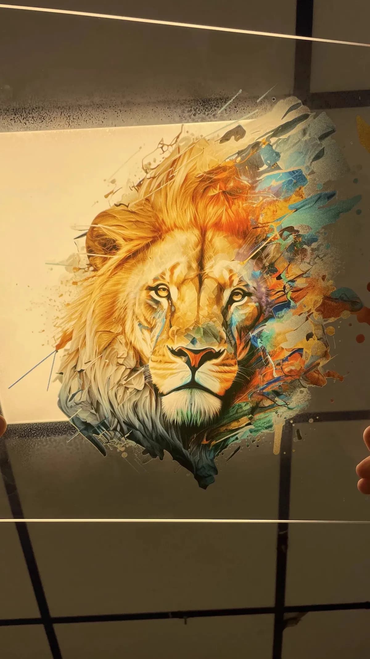 Abstract colorful lion portrait wall art by InnoPrint KSA wall printing