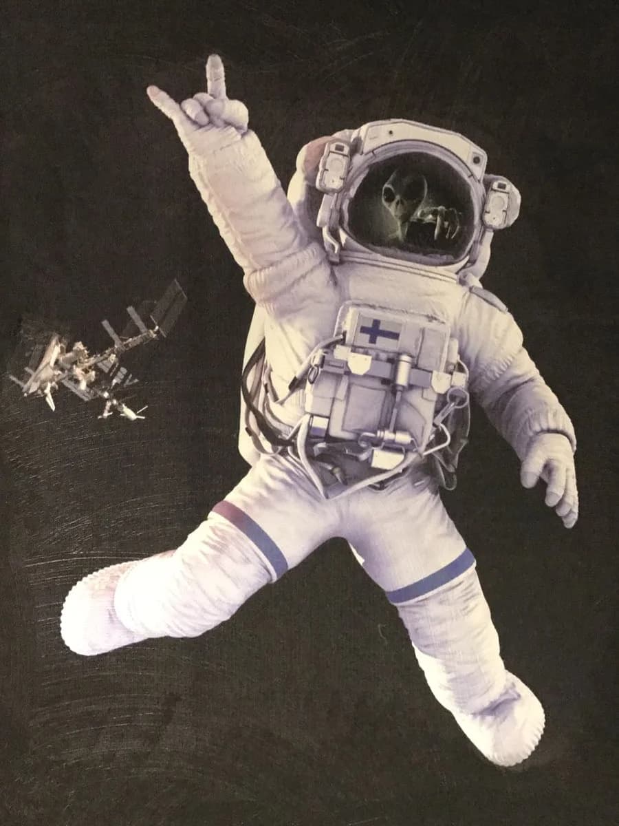 Space adventure wall mural