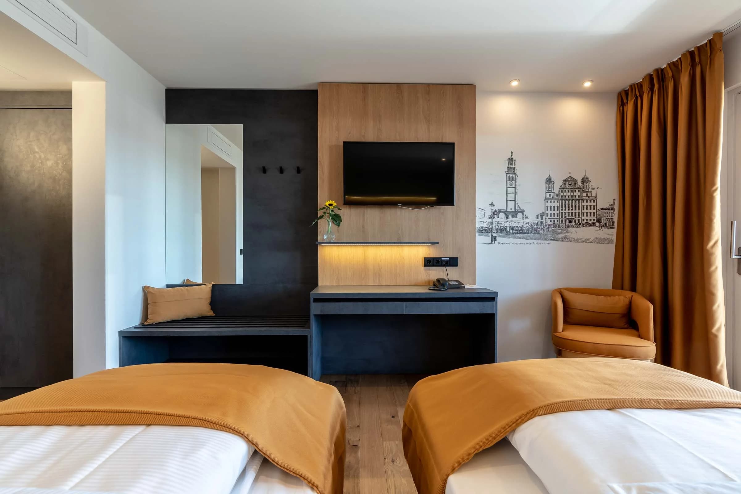 Hotel room panoramic mural