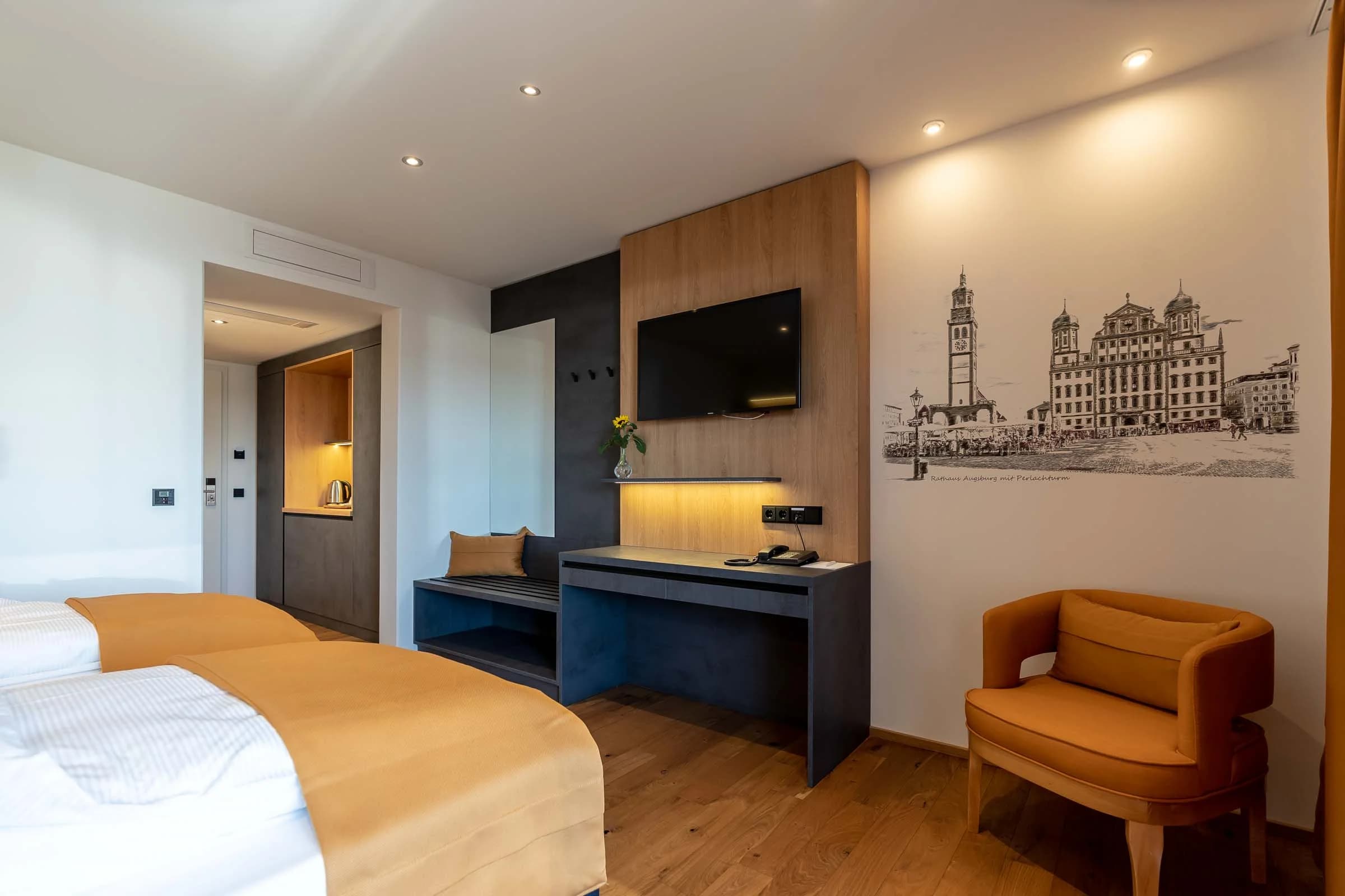 Hotel suite feature wall