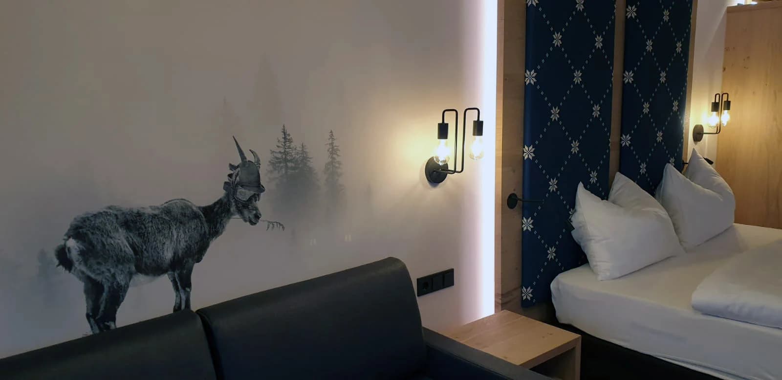 Ski resort lobby wall