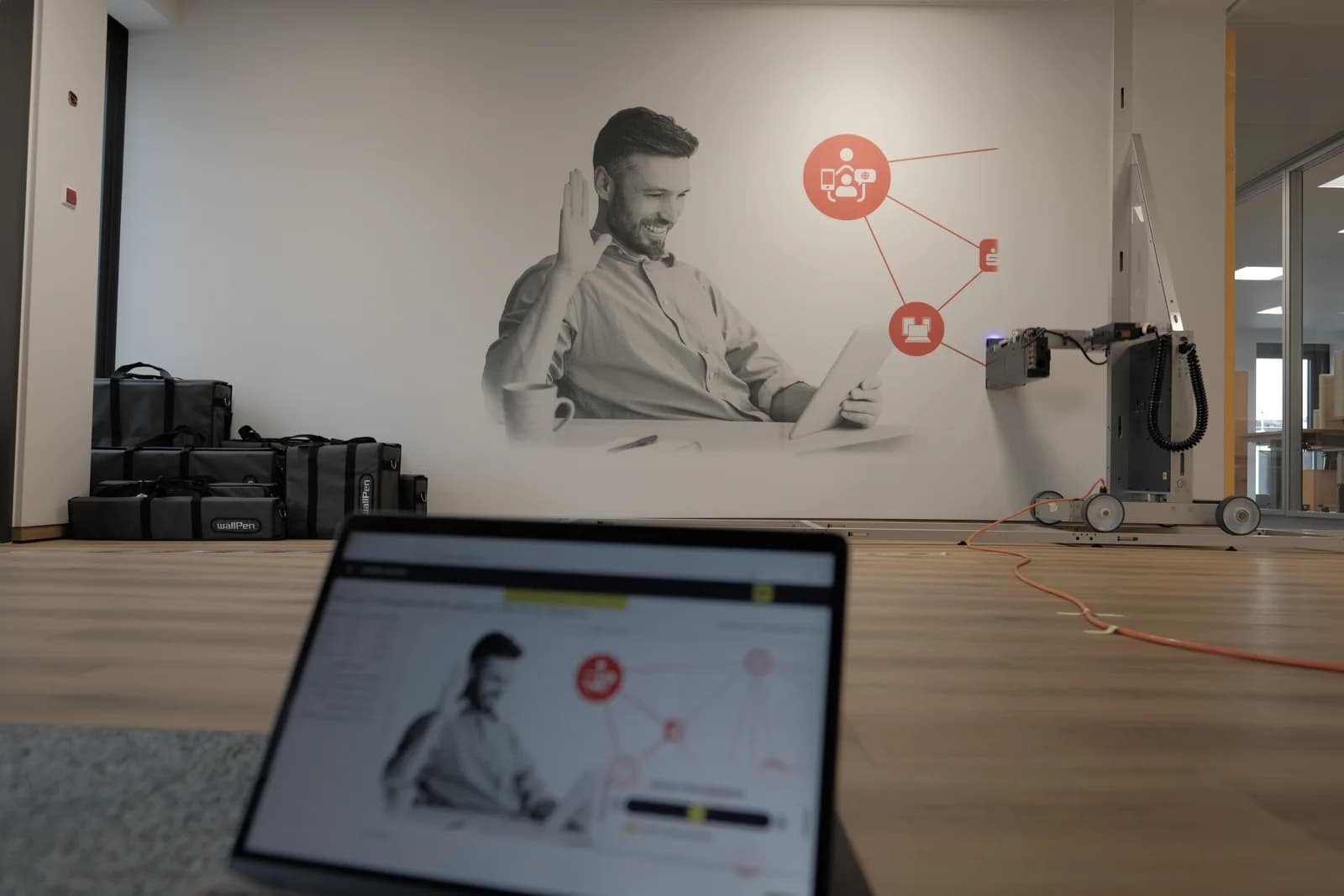 Computer view office wall