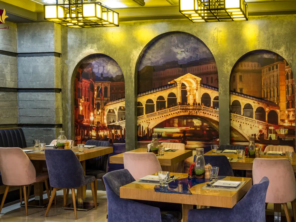 Restaurant wall mural